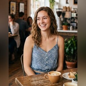American Eagle Floral Crop Tank Top Blue White Womens Size Med Cottage Peasant